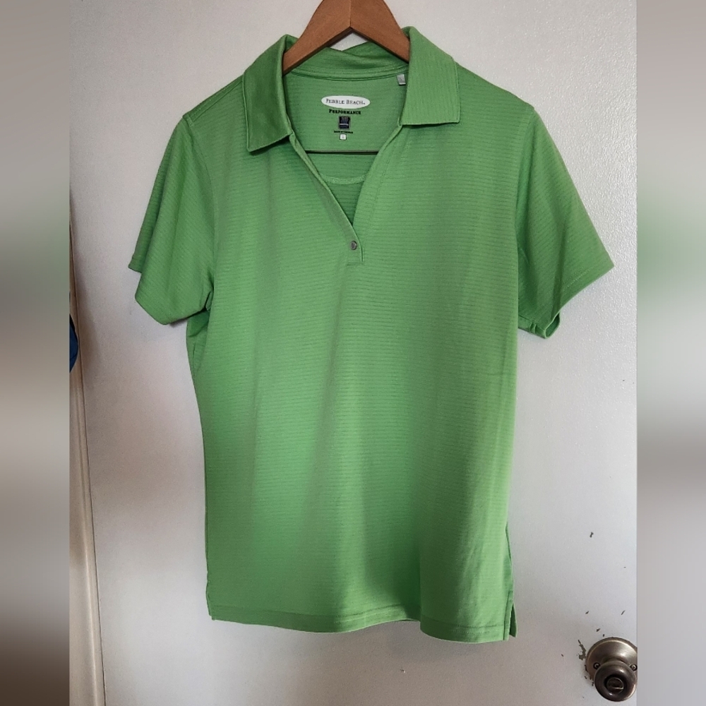 Pebble Beach Women's Golf Polo in Fresh Green